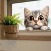 Мультфильм Подглядывающий Кот Балкон Стекло Домашний Фон Украшение Окна Наклейка