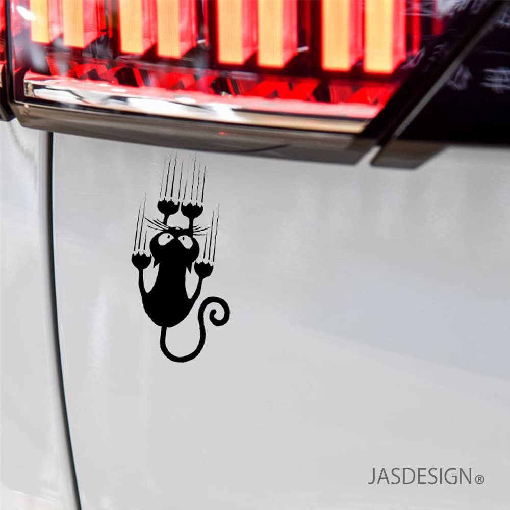 [JASDESIGN] Наклейка кошка Наклейка кошка Вырубная наклейка Декаль на машину мотоцикл Смешная милая JM-280 (Белый Серебристый, 1)