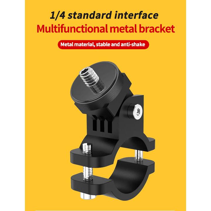 Metal Cycling Bike Mount Motorcycle Handlebar Holder 1/4 Screw for GoPro 10 9 8 for Insta360 ONE X X2 R Camera for DJI Action 2