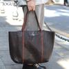 Новая сумка-тоут большой вместимости женская сумка из кожи растительного дубления на плечо женская сумка женская ретро кожаная женская сумка