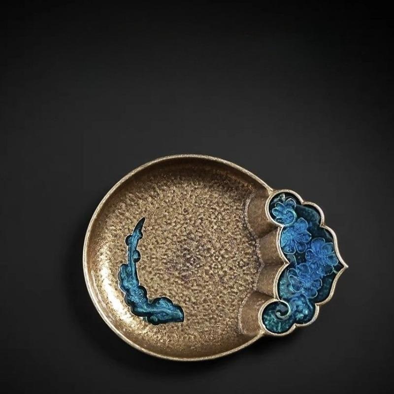 Японские Антикварные Медные Подставки под Стаканы Ретро Теплоизолирующая Подставка для Чашки Коврик Пад Китайская Церемония Кунг-фу Гунфу Чайные Подносы Посуда