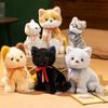 Новая Милая Игрушка-Кот Плюшевая Пушистая Мягкая Набивная 6 Цветов Модель Котенка Искусственный Кот Реалистичное Животное Подарки на День Рождения Мальчику Девочке