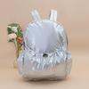 Рюкзак Silver Textured Drawstring Backpack 2024 года — большая вместимость, повседневный стиль, нишевый дизайн для женщин