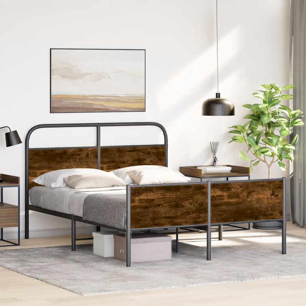 vidaXL Bettgestell ohne Matratze 140x200 cm Sonoma-Eiche Holzwerkstoff