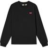 Мужской свитшот Levis с логотипом, рубчатый, с круглым вырезом, простой, свободного кроя, с длинным рукавом, черный 002HJ-0001
