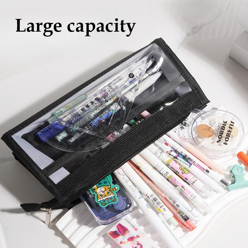 Minimalist Transparent Pencil Case Large Capacity Multi-Layer Classification Storage Pencil Bag Student Stationery Organizer Bag