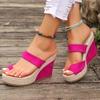 Модные летние розово-красные тапочки на толстой подошве женские модные офисные босоножки на платформе женские для вечеринки свадьбы открытый носок сандалии mujer