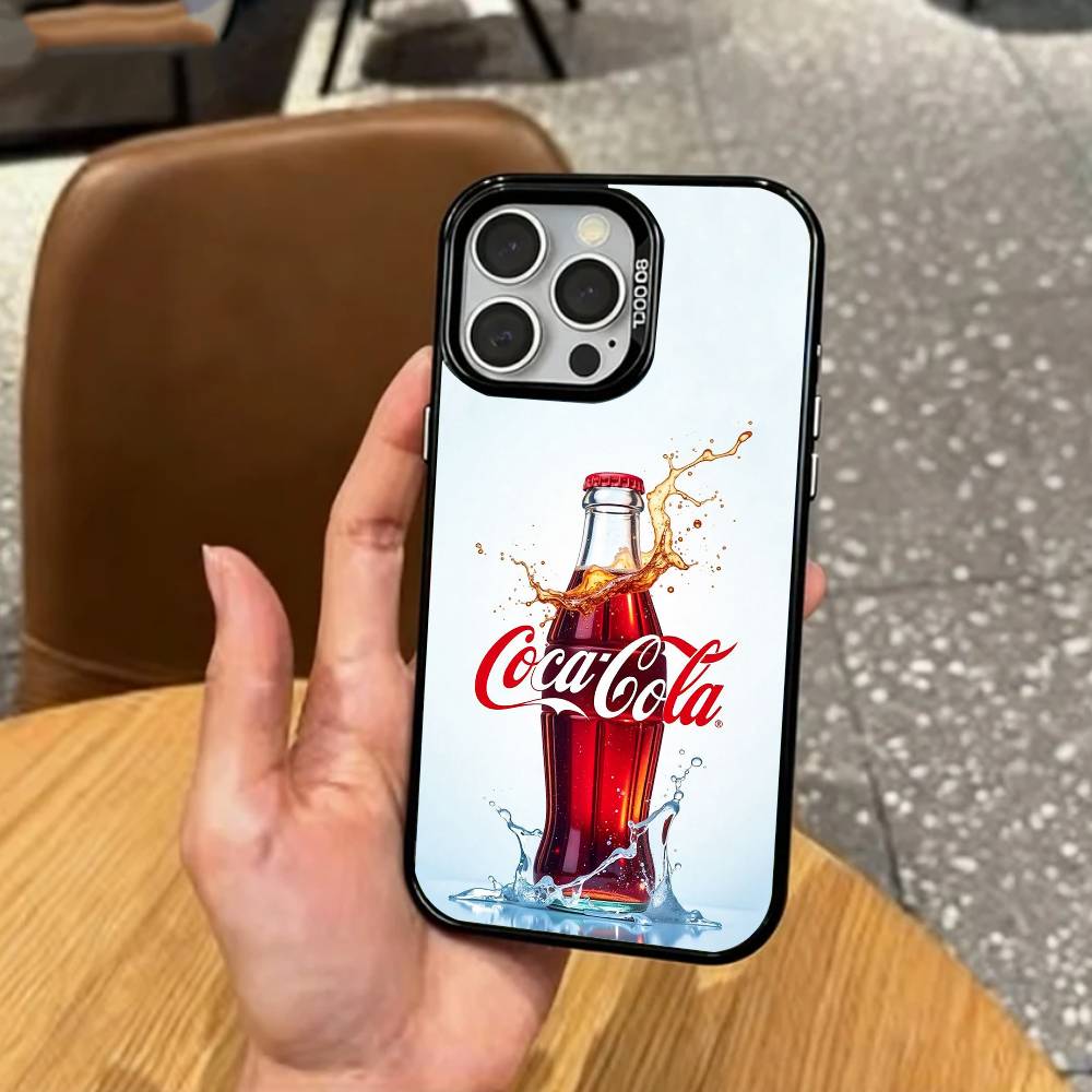 Чехол для телефона Hot C-Coca D-Drinks C-Cola для iPhone 17, 16, 15, 14, 13, 12, 11 Plus, Pro Max, цветной, с серебряным покрытием внутри