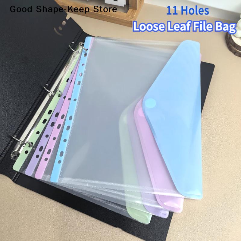 A4/Длинный файл-папка для loose leaf, прозрачная книга для данных, 11-дырочный органайзер для файлов, папка-скоросшиватель смешанного цвета, папки для документов и другое хранение