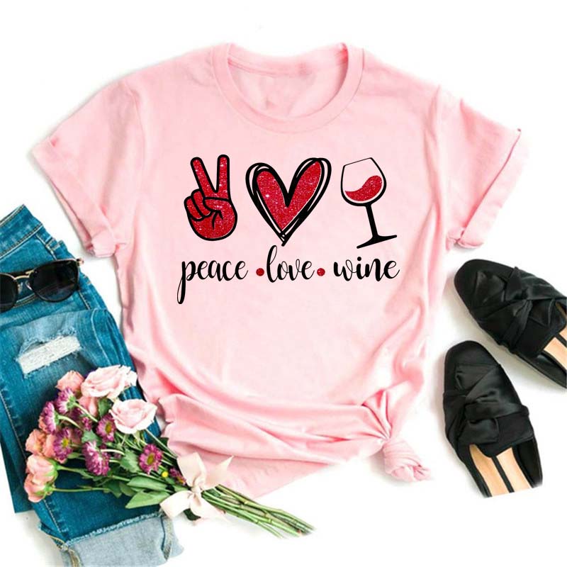 Новая женская футболка повседневная с коротким рукавом женская модная футболка с принтом розы и бокала вина черная футболка женские топы футболки