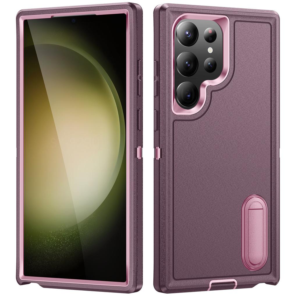 Чехол для Samsung S26 S25 S24 S23 S22 plus ultra защитный чехол полное покрытие Ударопрочный Анти-отпечатки пальцев С держателем однотонный