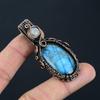 Dainty Labradorite & Moonstone Gemstone Handmade Copper Wire Wrap Jewelry Pendant For Her