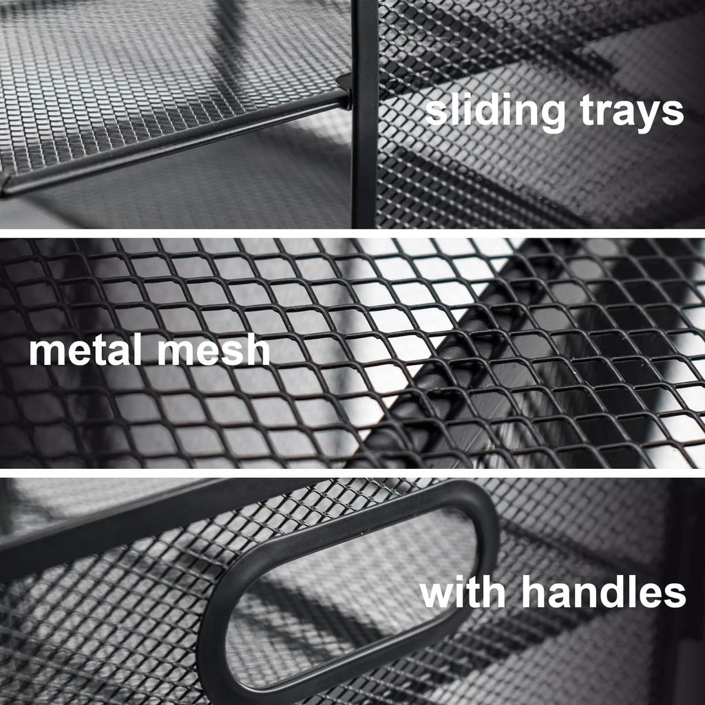 Лоток для документов VANRA с сеткой, горизонтальный, формат А4, настольный, для хранения документов, офисный лоток для ручек, 5-уровневая ручка, металл, размер, чехол,