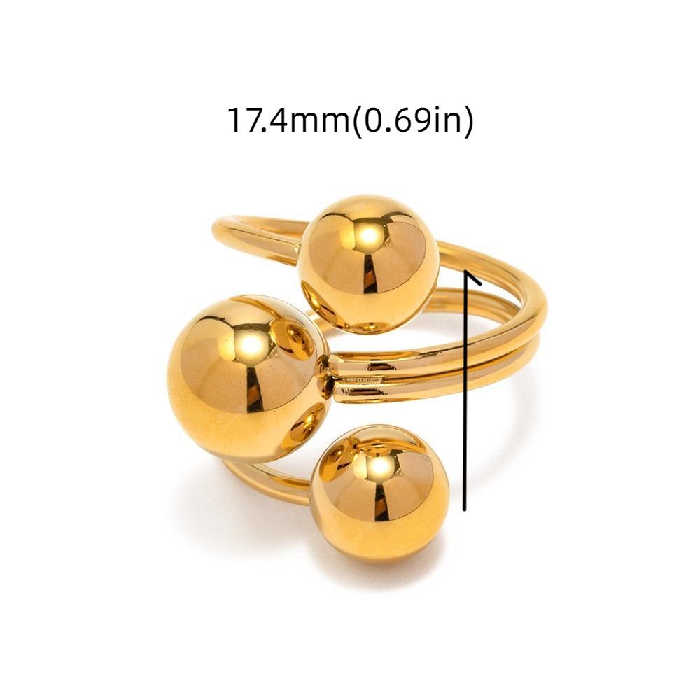 Light Luxury Irregular Planet Ring All-Match Finger Opening Ring Korean Metal Ball Ring Female