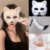 Faux Furs Halloween Cosplays Costume Accessorie Half Face Cats Mask Animal Masquerade Eye Mask