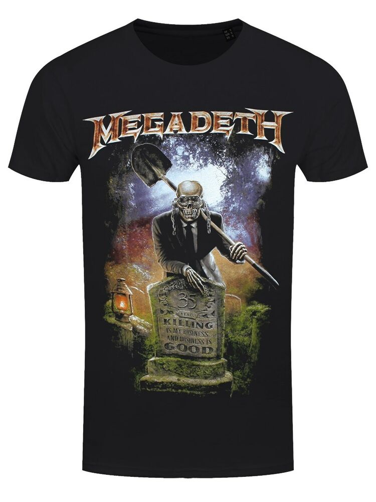 Черная футболка унисекс Megadeth 35 Years Graveyard