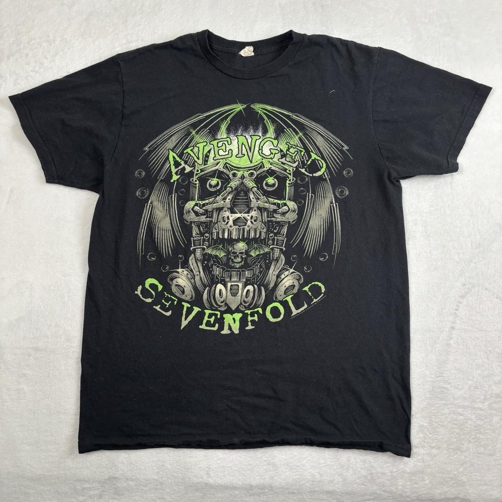 Y2K 2012 Avenged Sevenfold Black Short Sleeve Graphic Band Shirt Men's Large Unisex T-Shirt