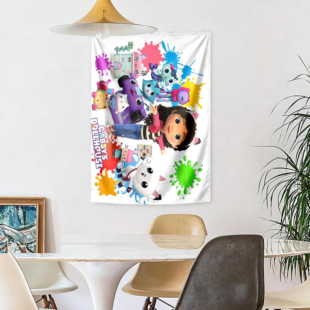 Cartoon Cute Gabbys8 Wall Decor Tapestry Art For Pet Memorial Birthdaywedding Party Backdrop Family Gift