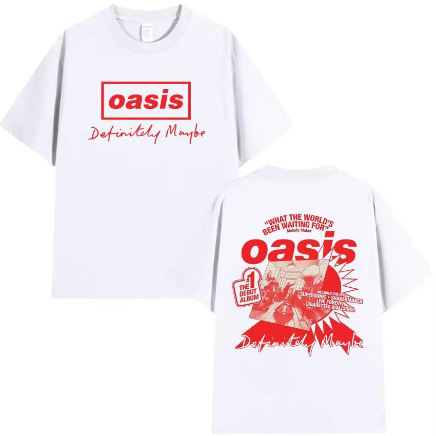 Мужская и женская футболка с двусторонней печатью рэпера Oasis, Харадзюку, с юмором, повседневная, Y2K, оверсайз, летняя, поп, с коротким рукавом, подарок для фанатов