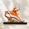 Deer Sculpture Home Decor Desktop Decoration Chinese Style Housewarming Gift Resin Reindeer Statue