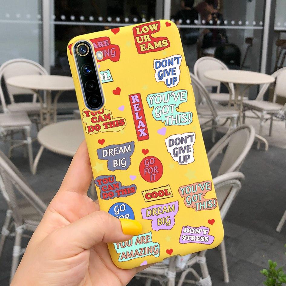 Для Realme 6 6 Pro Чехол Милые Узоры Молочной Коровы и Цветов Мягкая Задняя Крышка Для OPPO Realme 6 6S 6Pro RMX2061 Coque Funda Realme6 Capa