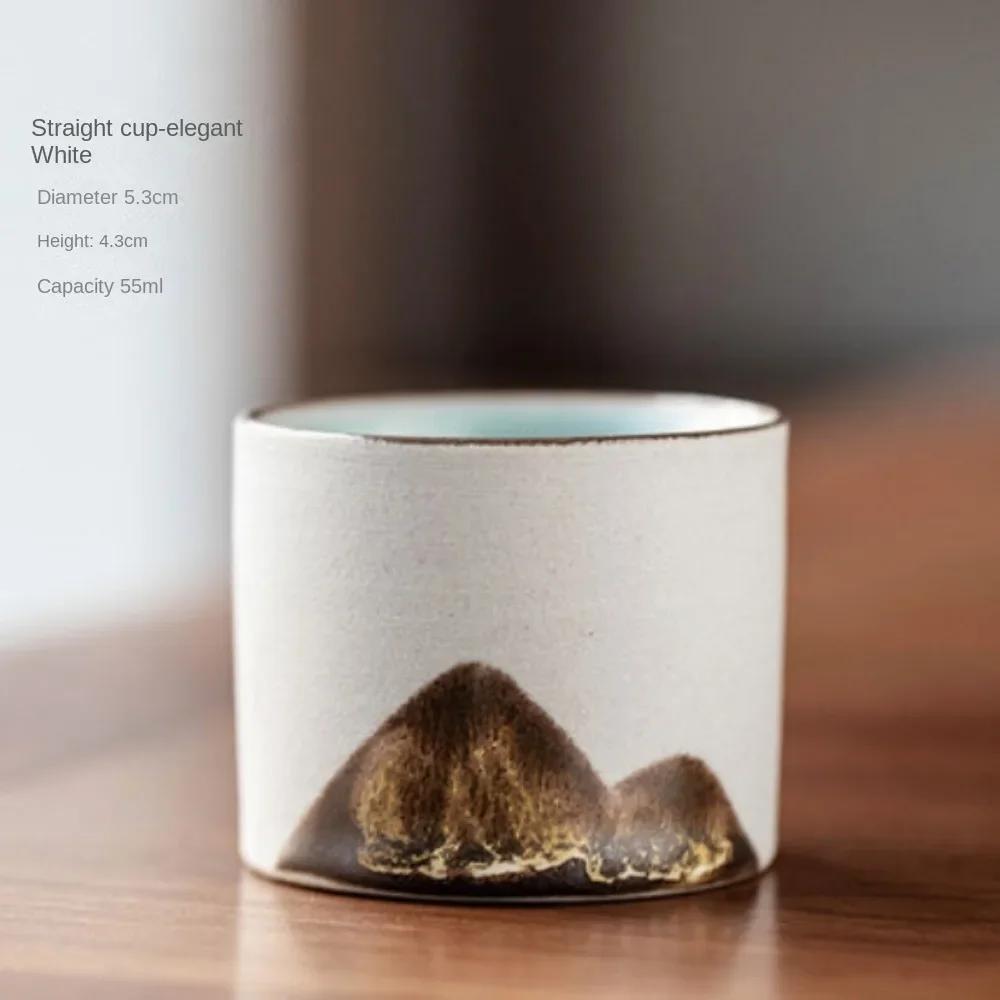 Керамическая кофейная кружка ручной работы с деревянной ручкой - Ретро чайная чашка, Офисная чашка для воды, Дизайн с фильтром, Уникальный подарок на день рождения