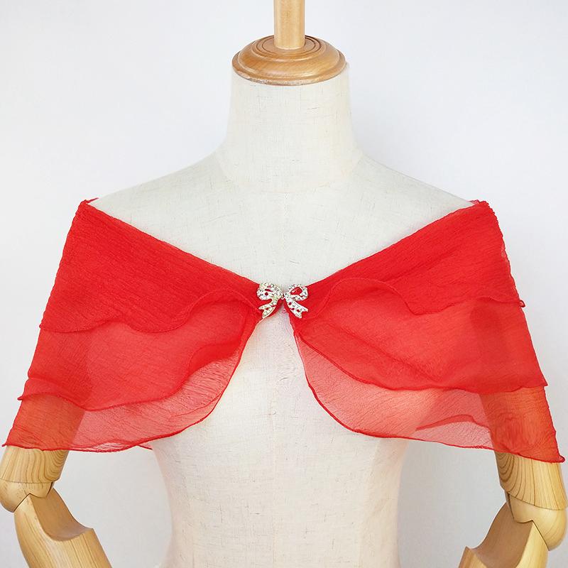 1 шт. однотонная шаль из лесной системы, модное свадебное платье, универсальный бант, пуговицы, тонкий стиль, одно плечо