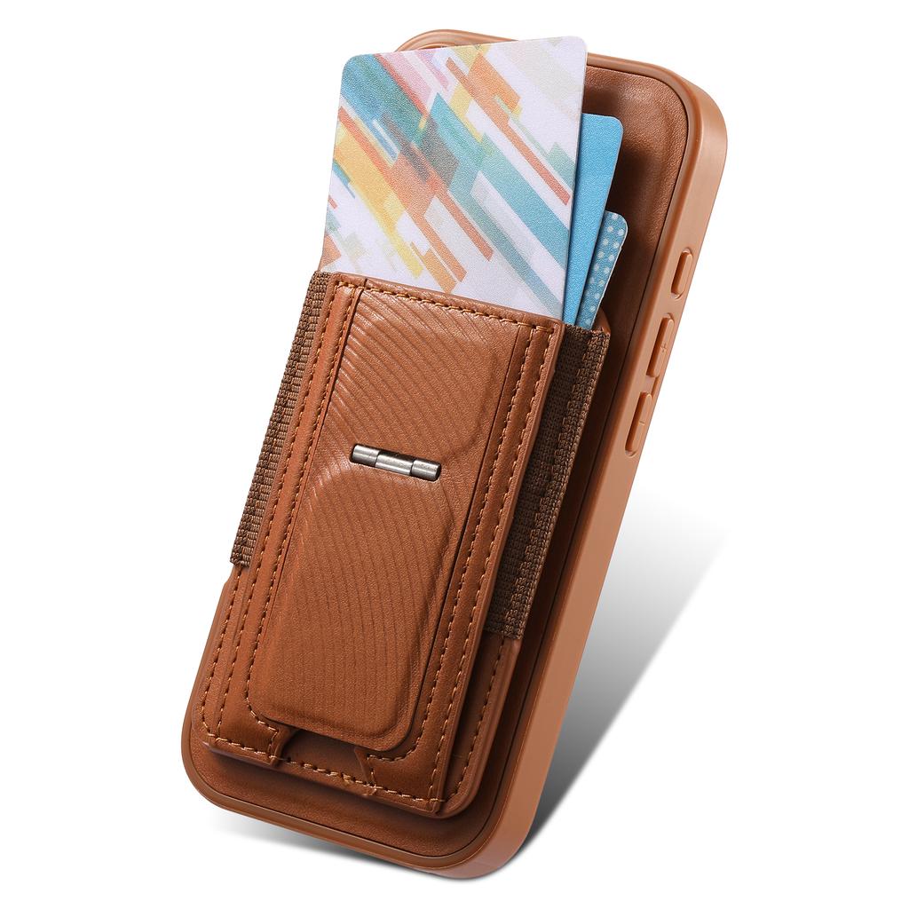 CASENEO For iPhone 17 Pro Max Case with Foldable Kickstand TPU PU Leather PC Card Bag Magnetic Phone Cover Compatible with MagSafe