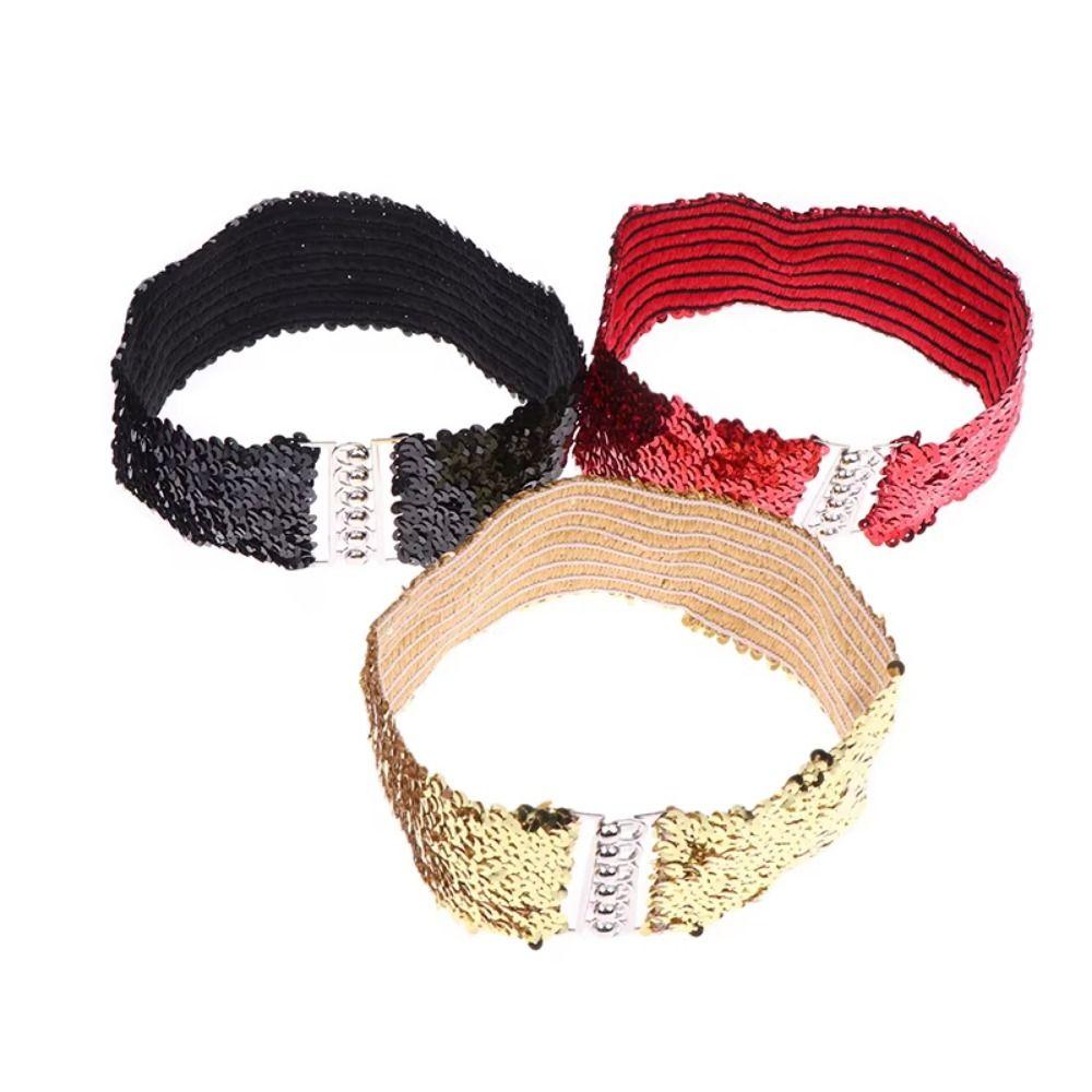 Wide Elastic Sequined Wide Corset Belt Sparkling Waist Corset Belts Fashion Accessories