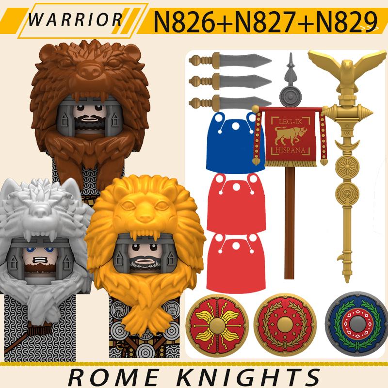 MOC Средневековый Военный Рим Рыцари Серия Строительные Блоки Замок Солдаты Фигурки Аксессуары Щит Кирпичики Рождественские Игрушки Подарки