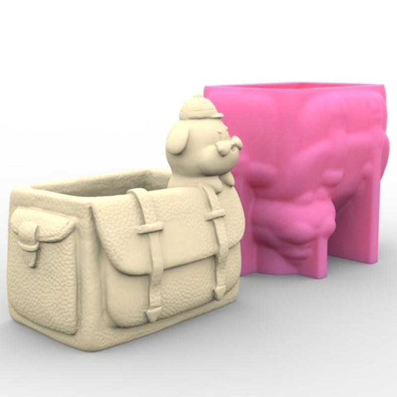 Silicone Mold for Succulent Plant S Garden Statues Backpack Dog Flower Mold Unique Pen Holder Resin Molds