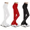 Kids Girls Figure Skating Pants Side Rhinestones Ice Skating Practice Leggings Footless Dance Training Tights