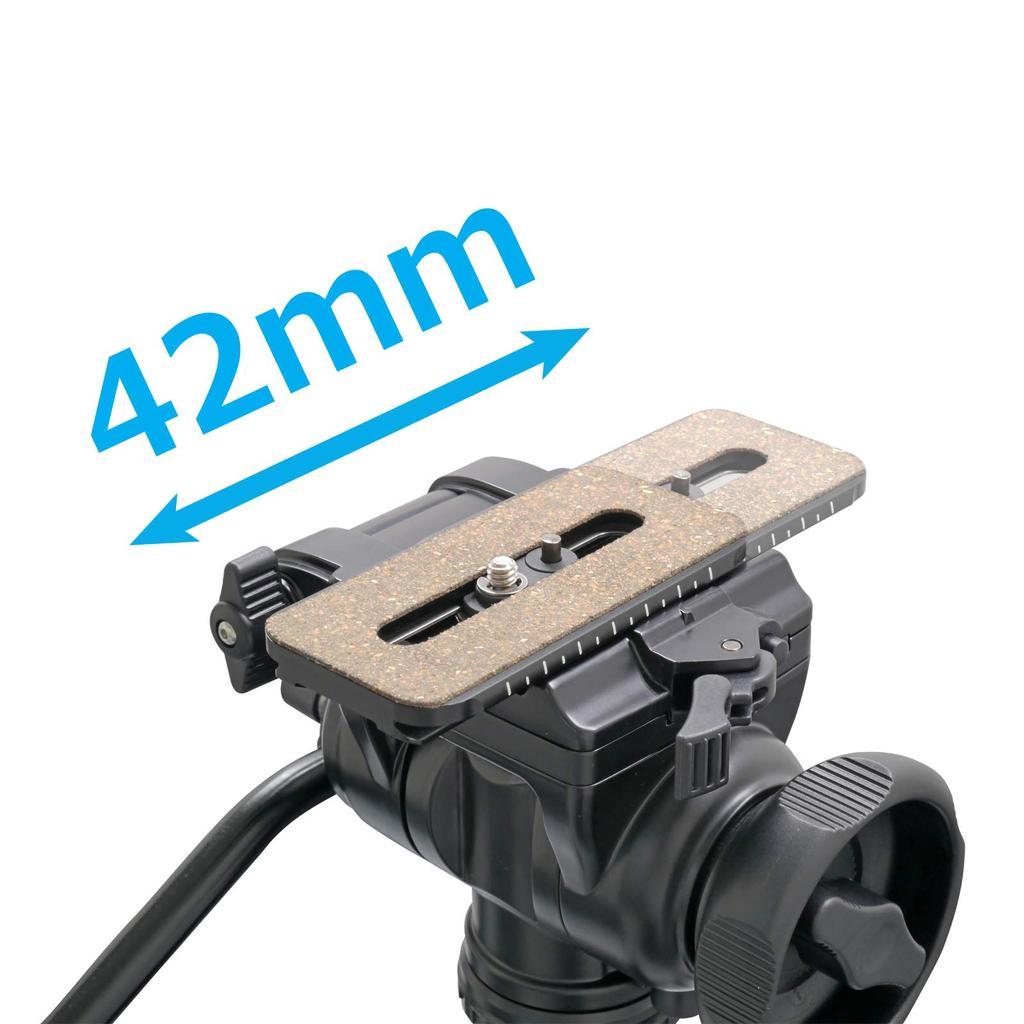 Velbon Fluid Head Medium Size Base Diameter 51mm For Video Shooting Compatible with Slide Quick Shoe Made of Magnesium 469946 Black FHD-66A