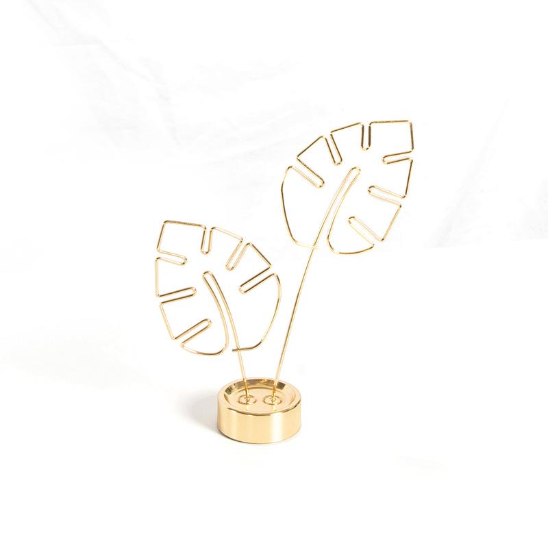 Держатель для фото и карточек в виде листа монстеры, настольное украшение