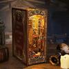DIY Book Nook Kit Миниатюрный кукольный домик со светодиодной подсветкой 3D-головоломка Модель Строительство Деревянная книжная полка Подставка для книг Игрушка для взрослых Подарок на день рождения