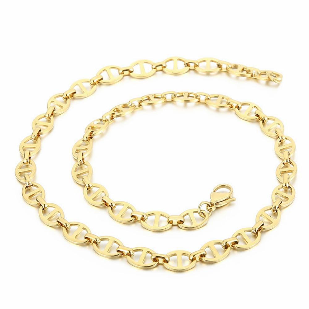 Скошенная цепочка в японском стиле из нержавеющей стали, женское трендовое ювелирное изделие в стиле Ins