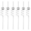 6Pcs/Set Disco Straws Disco Ball Distinctive Reflective Mirror Spiral Shape Disco Party Decorations Bachelorette Straws Cup Accessories