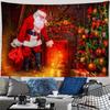 Santa Claus Christmas Tapestry Christmas Tree Wall Decoration Background Fabric Red Stove Tapestry Holiday Happy New Year
