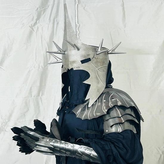 Nazgul Ring Ghost Movie Black Suit Witch King Medieval Lord Cosplay Costume