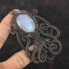 Rainbow Moonstone Pendant Copper Wire Wrapped Gemstone Pendant Octopus Pendant Copper Wire Wrap Jewelry Gift For Her Handmade Unique Pendant