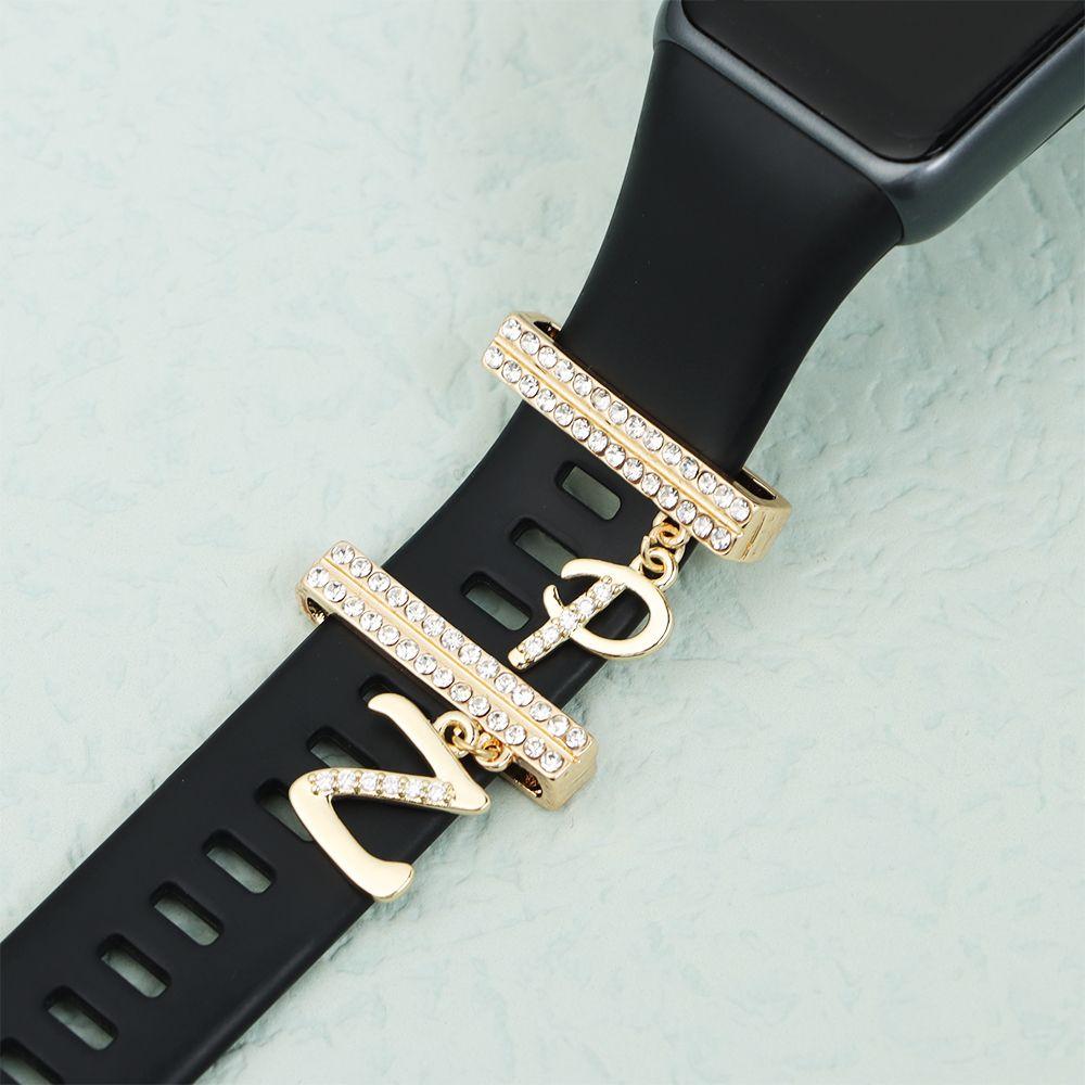 Creative 26 Letters Pendant Watch Band Ornament Strap Accessories Wristbelt Charms Decorative Ring