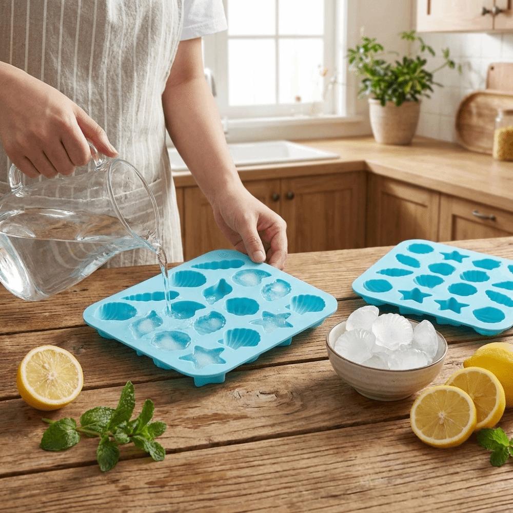 Starfish Shape 3D Shell Mold Conch Ice Cube Tray Baking Supplies Marine Animal Mold Candy Making