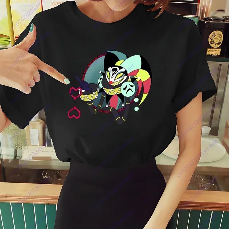 Женская футболка Helluva Boss Летняя футболка с коротким рукавом и принтом жевания Забавная футболка Харадзюку Топы Мужская футболка Уличная одежда