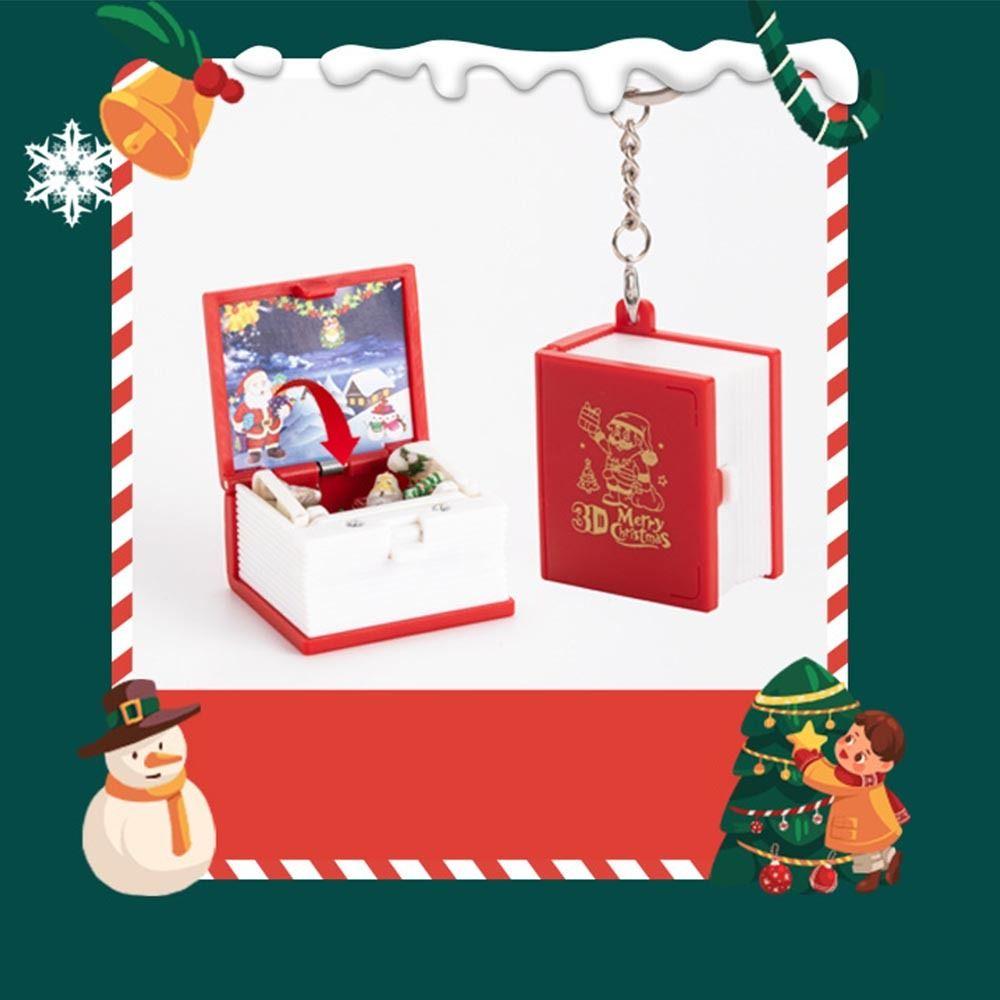 Пластиковые 3D мини-складные брелки-книжки 3D замок-коттедж держатель для ключей когнитивные инструменты