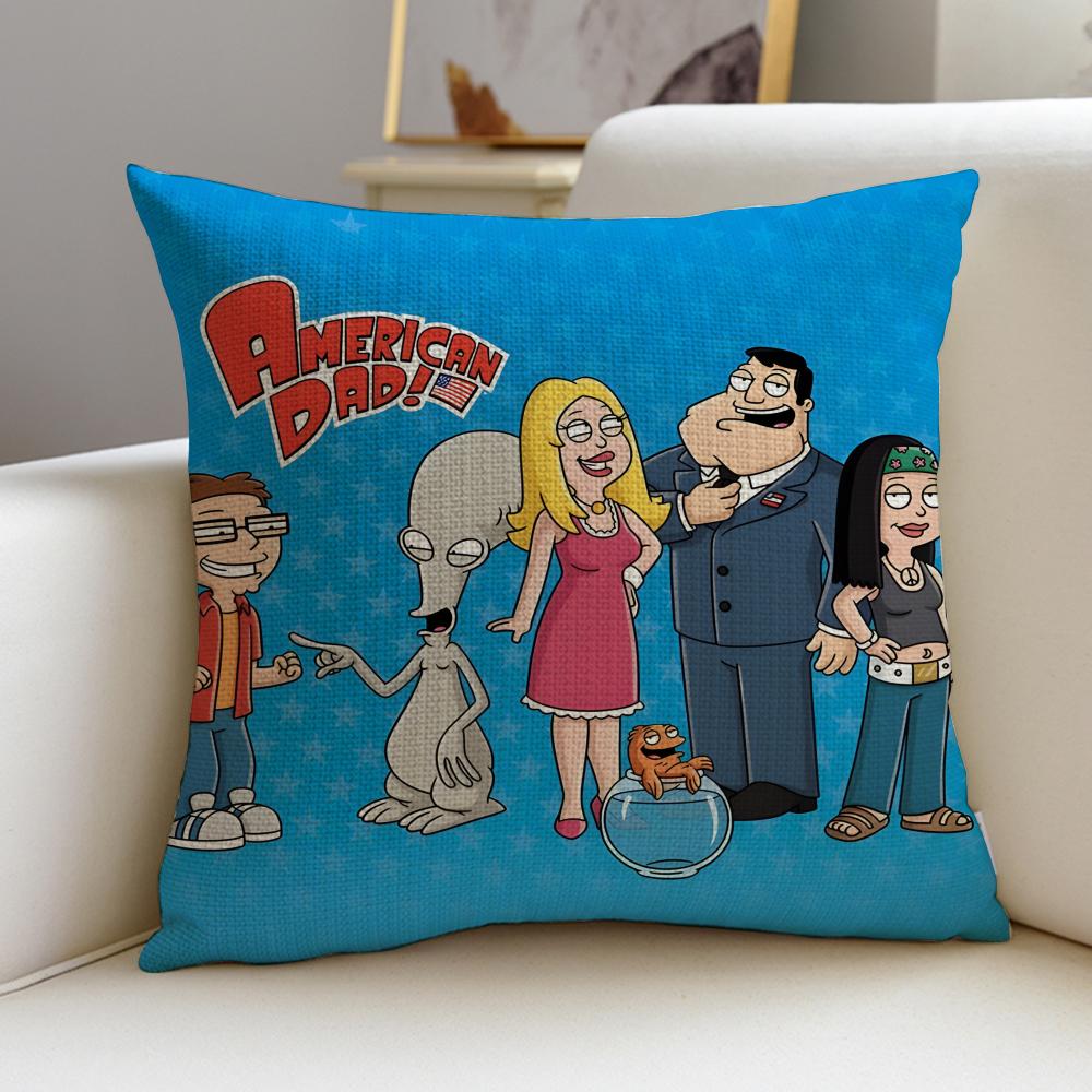 Funny AAmerican DadS Cushion Cover Breathable and skinfriendly linen pillowcase square removable and washable cushion