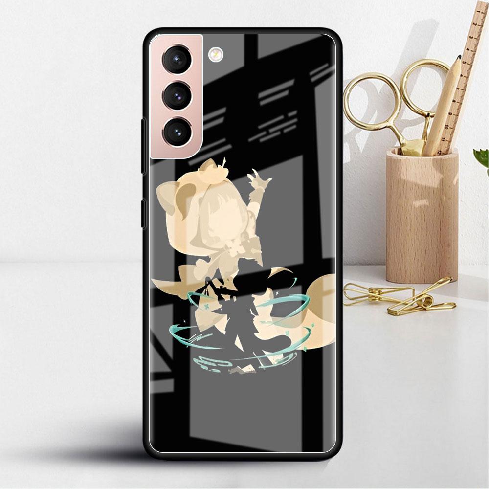Стеклянный чехол для Samsung Galaxy S22 S20 FE S21 5G S10 S9 Plus Note 10 20 Lite закаленный чехол для телефона аниме Genshin Impact Cool