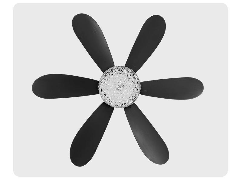 Светодиодный вентилятор - Патрон E27, Легкая установка, Бесшумный пульт дистанционного управления, Трехцветный, Шестилопастной дизайн для детской спальни.