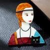 Beautiful Pretty Acrylic Girl Brooch Fashion Creative Clothing Accessories Pin Cartoon Design Board