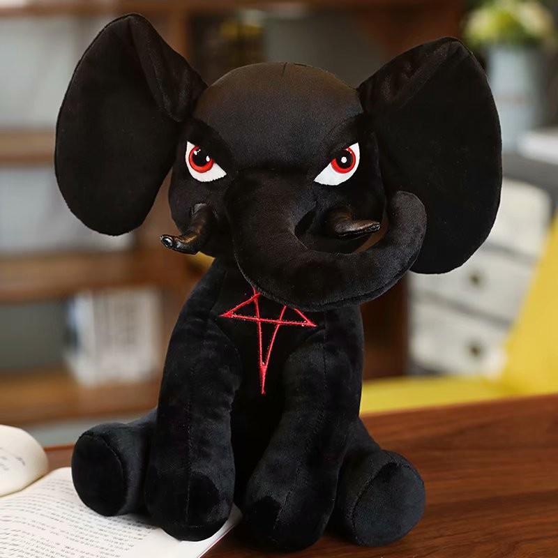 Plush Stufffed Dark Toy Black Elephant Hydra Figure Three Eyed Dolls Rabbit