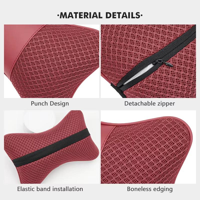 CRO1 Car Headrest Lumbar Support Kit Seat Cushion Neck Pillow Interior For Mercedes Benz AMG A C E S G Class W201 W210 W108 W204 W205